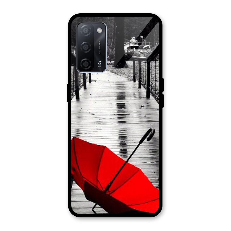 Red Umbrella Glass Back Case for Oppo A53s 5G