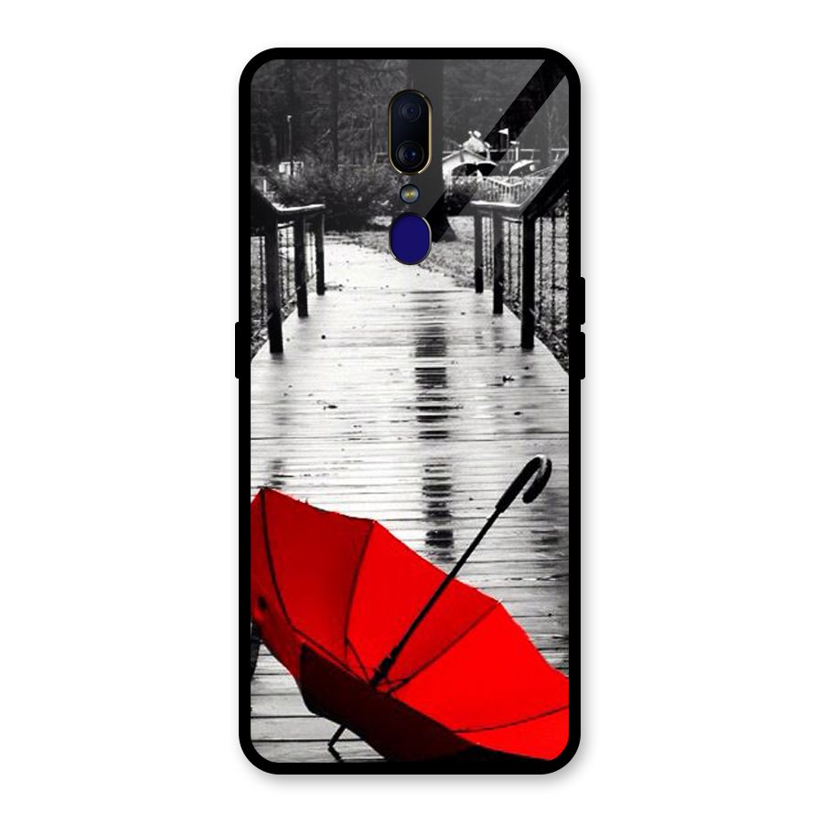 Red Umbrella Glass Back Case for Oppo F11
