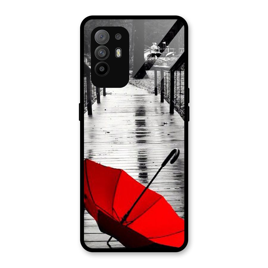 Red Umbrella Glass Back Case for Oppo F19 Pro Plus 5G