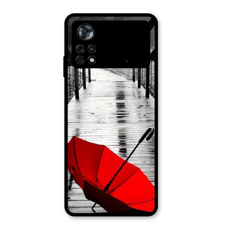 Red Umbrella Glass Back Case for Poco X4 Pro 5G