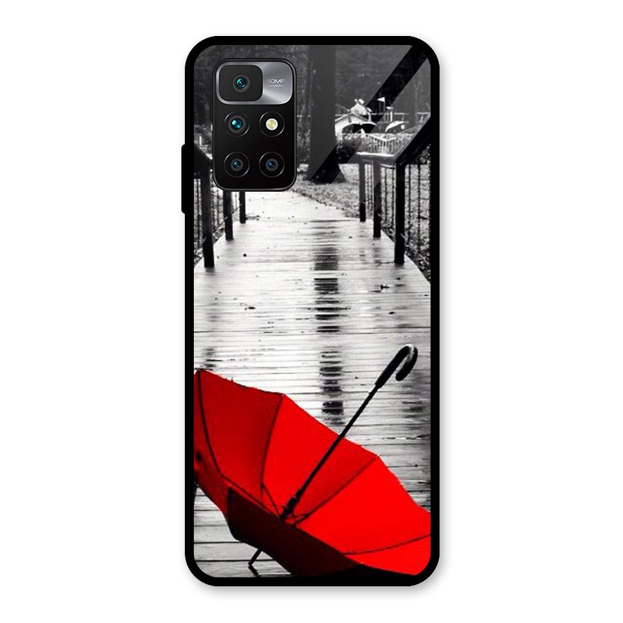 Red Umbrella Glass Back Case for Redmi 10 Prime