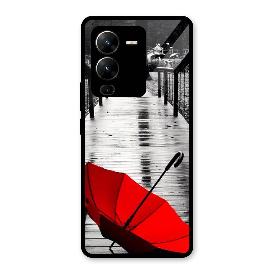 Red Umbrella Glass Back Case for Vivo V25 Pro