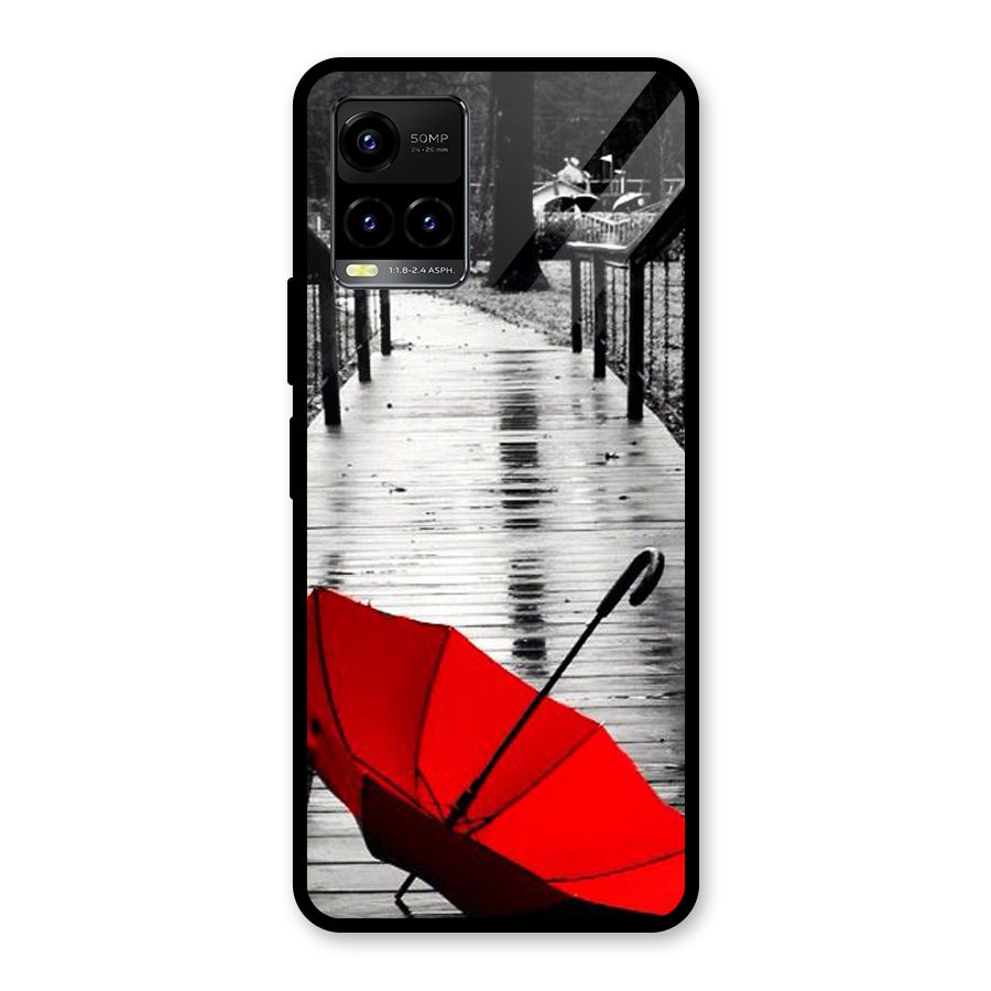 Red Umbrella Glass Back Case for Vivo Y21A