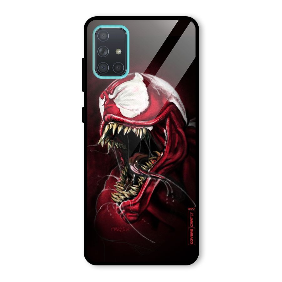 Red Venom Artwork Glass Back Case for Galaxy A71