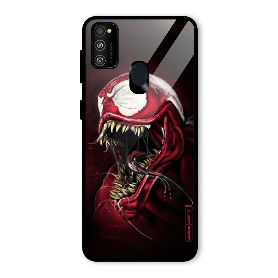Red Venom Artwork Glass Back Case for Galaxy M21