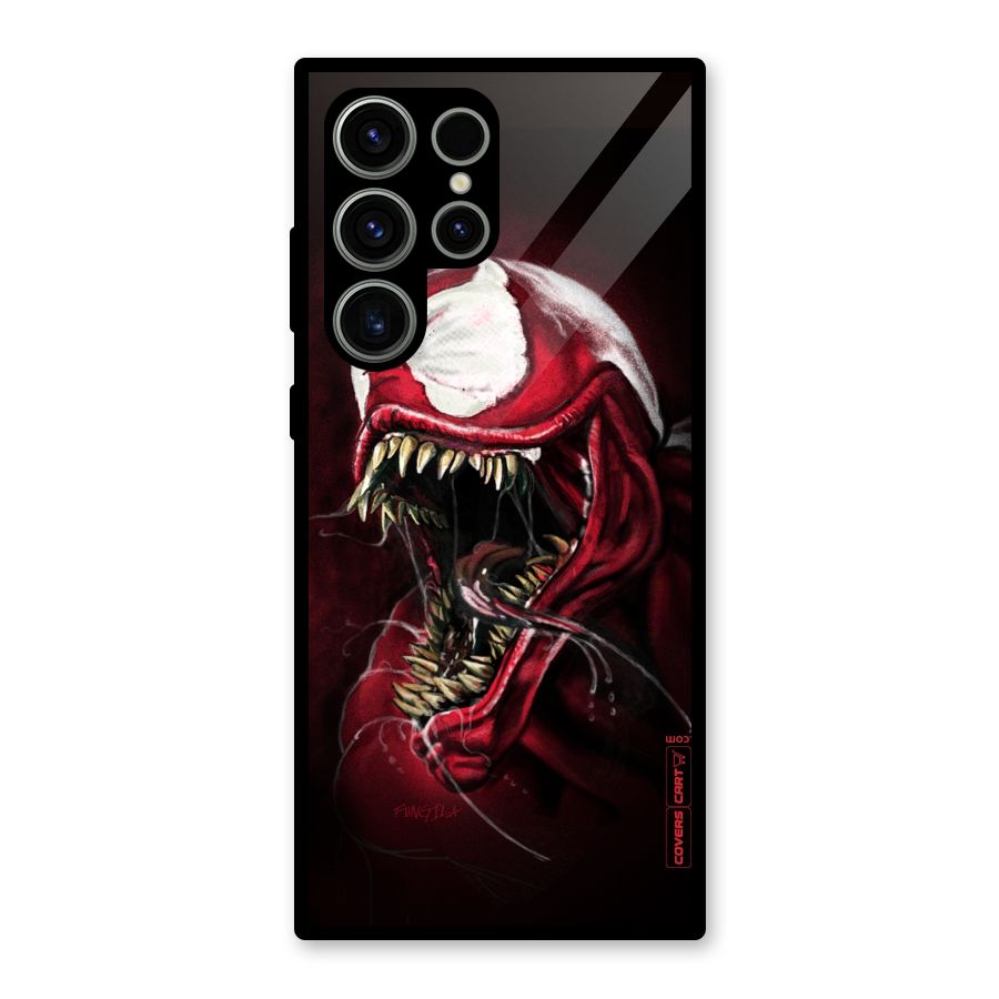 Red Venom Artwork Glass Back Case for Galaxy S23 Ultra