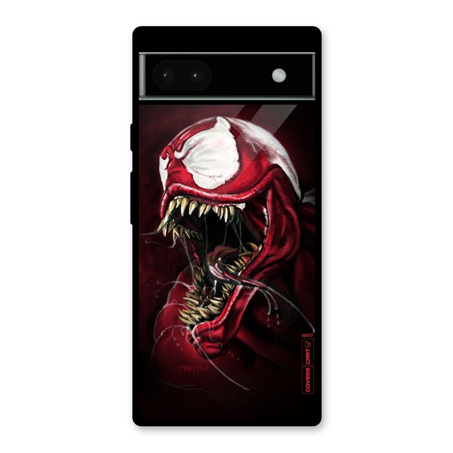 Red Venom Artwork Glass Back Case for Google Pixel 6a