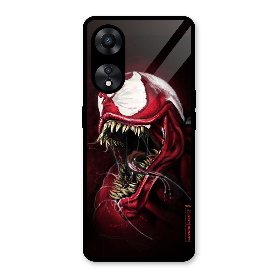 Red Venom Artwork Glass Back Case for Oppo A78