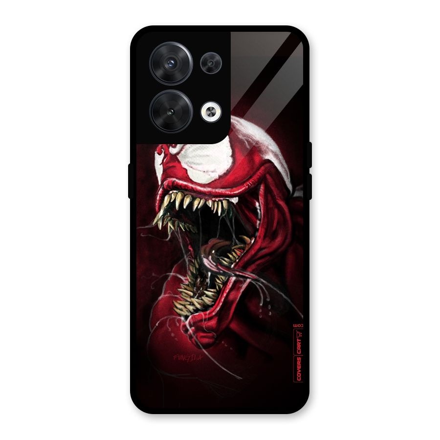 Red Venom Artwork Glass Back Case for Oppo Reno8 5G