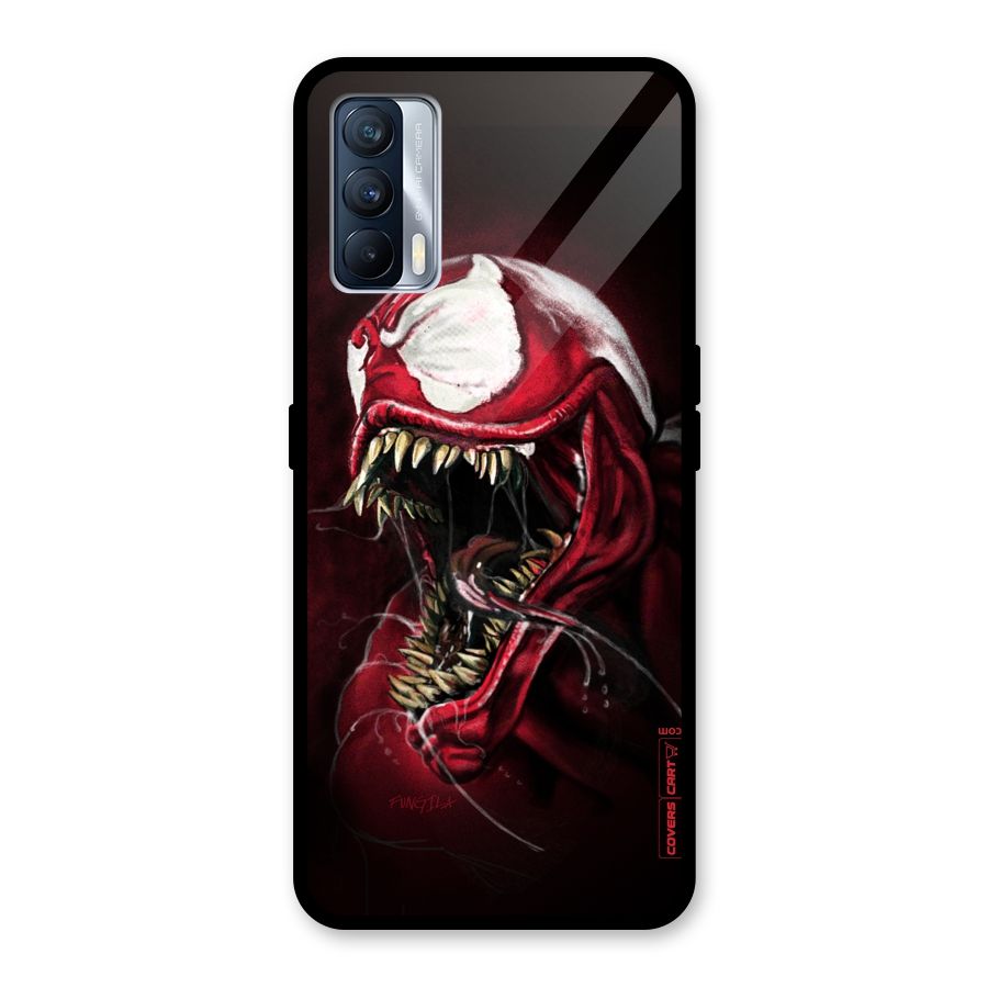 Red Venom Artwork Glass Back Case for Realme X7