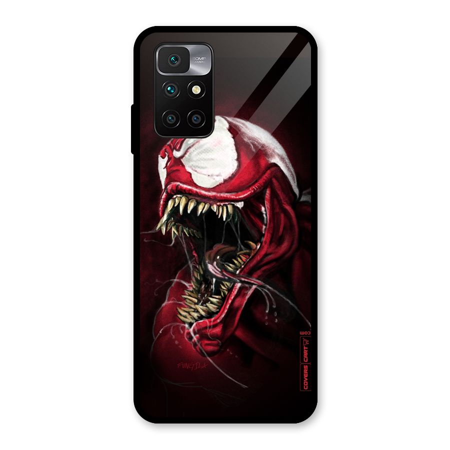 Red Venom Artwork Glass Back Case for Redmi 10 Prime