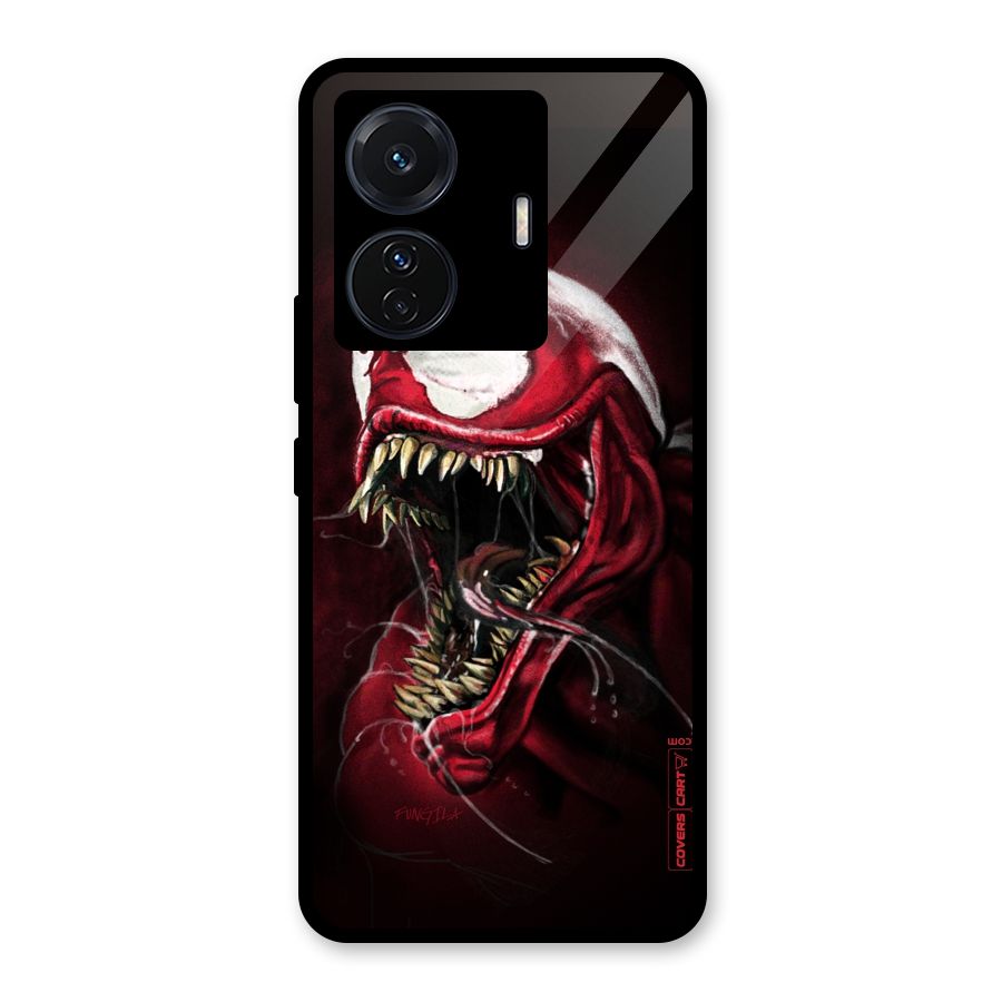 Red Venom Artwork Glass Back Case for Vivo T1 Pro