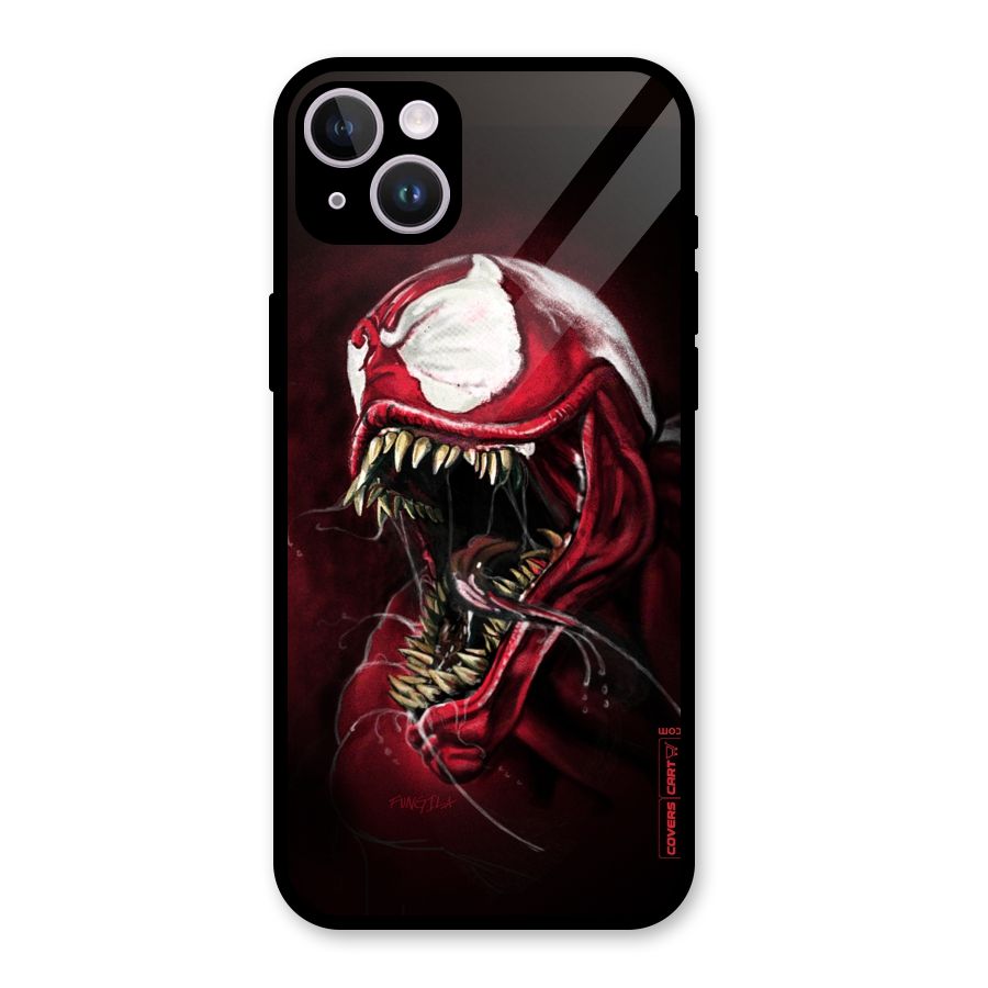 Red Venom Artwork Glass Back Case for iPhone 14 Plus