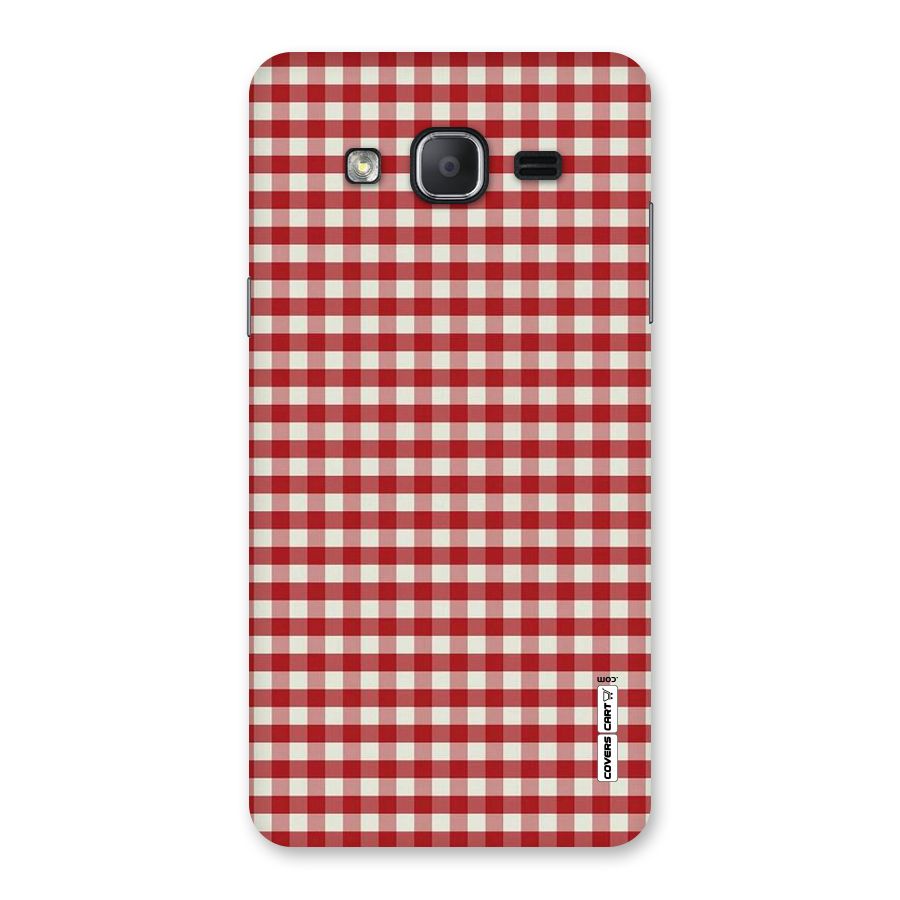 Red White Check Back Case for Galaxy On7 2015