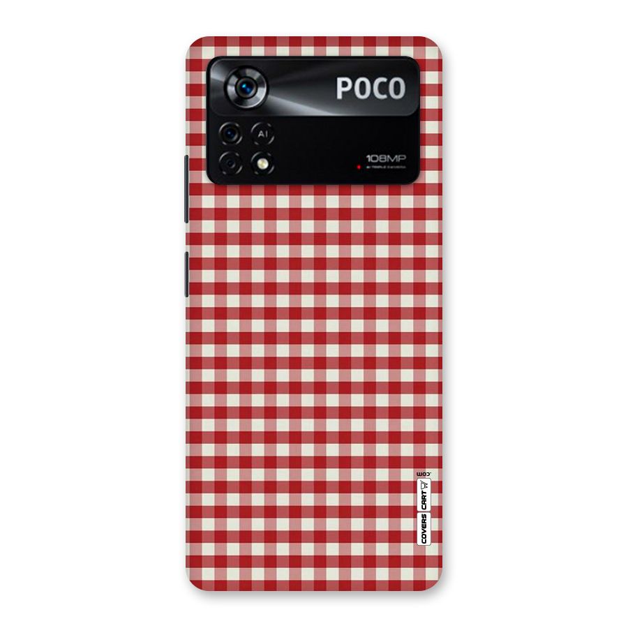 Red White Check Back Case for Poco X4 Pro 5G