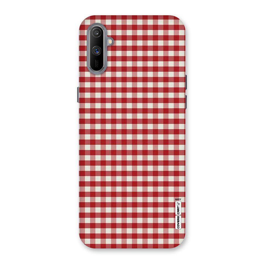 Red White Check Back Case for Realme C3