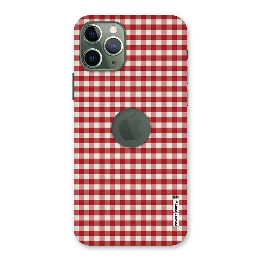 Red White Check Back Case for iPhone 11 Pro Logo  Cut