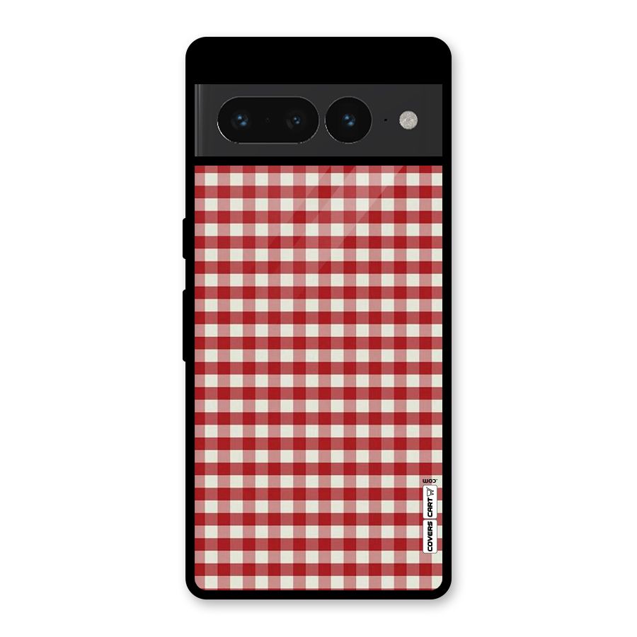 Red White Check Glass Back Case for Google Pixel 7 Pro