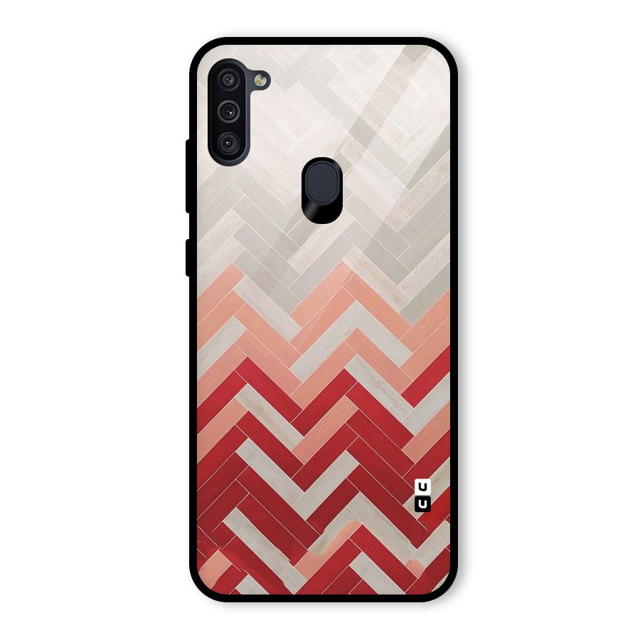 Reds and Greys Glass Back Case for Galaxy M11