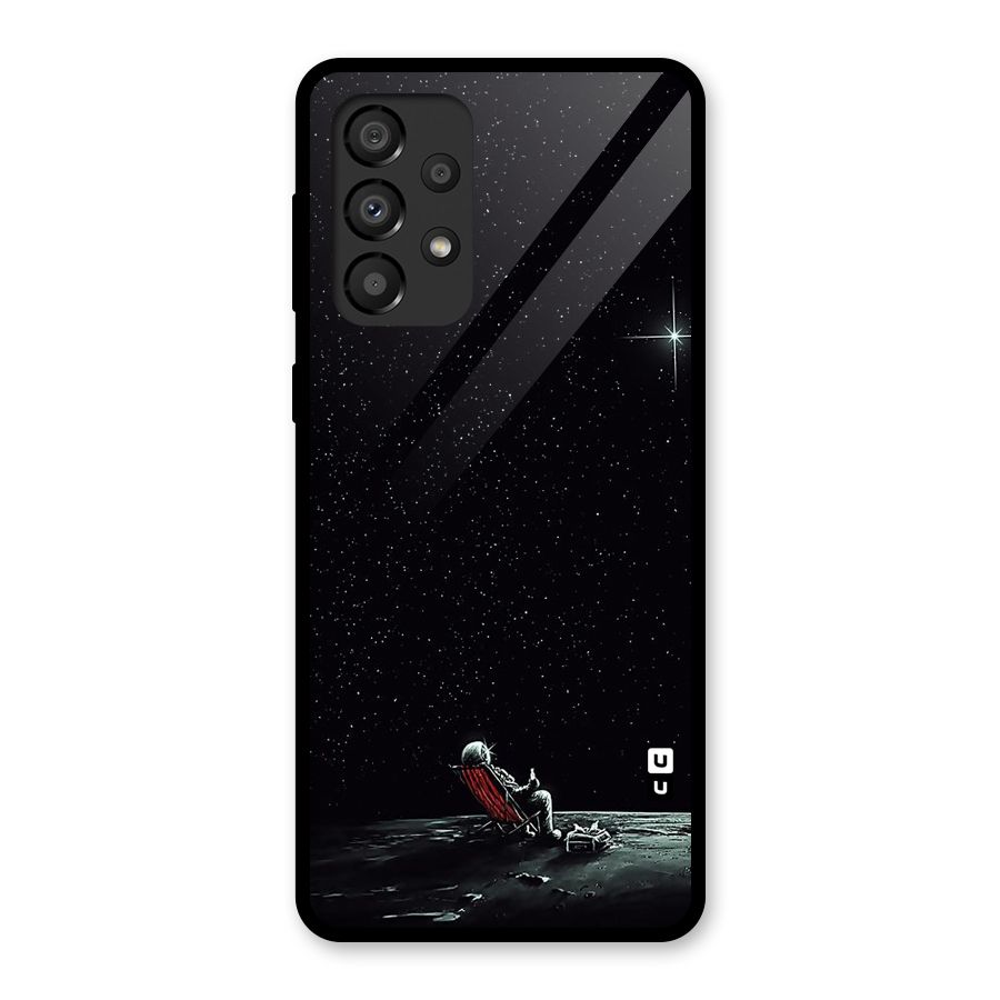 Resting Spaceman Face Glass Back Case for Galaxy A33 5G