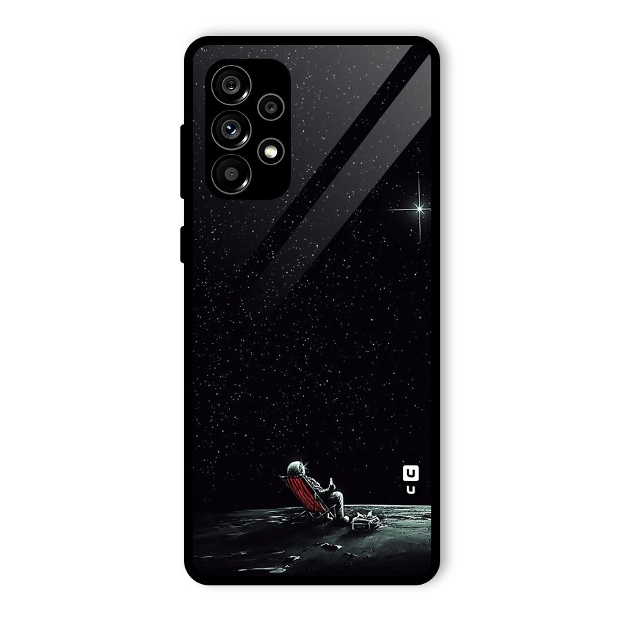 Resting Spaceman Face Glass Back Case for Galaxy A73 5G