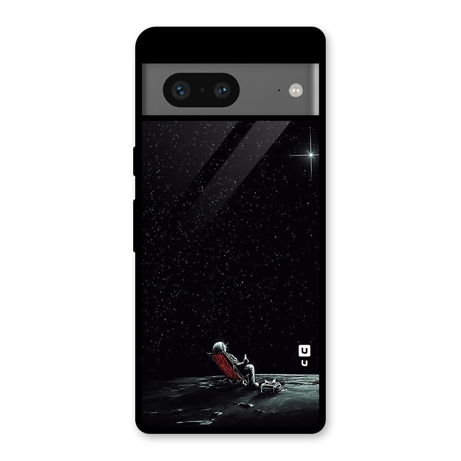 Resting Spaceman Face Glass Back Case for Google Pixel 7