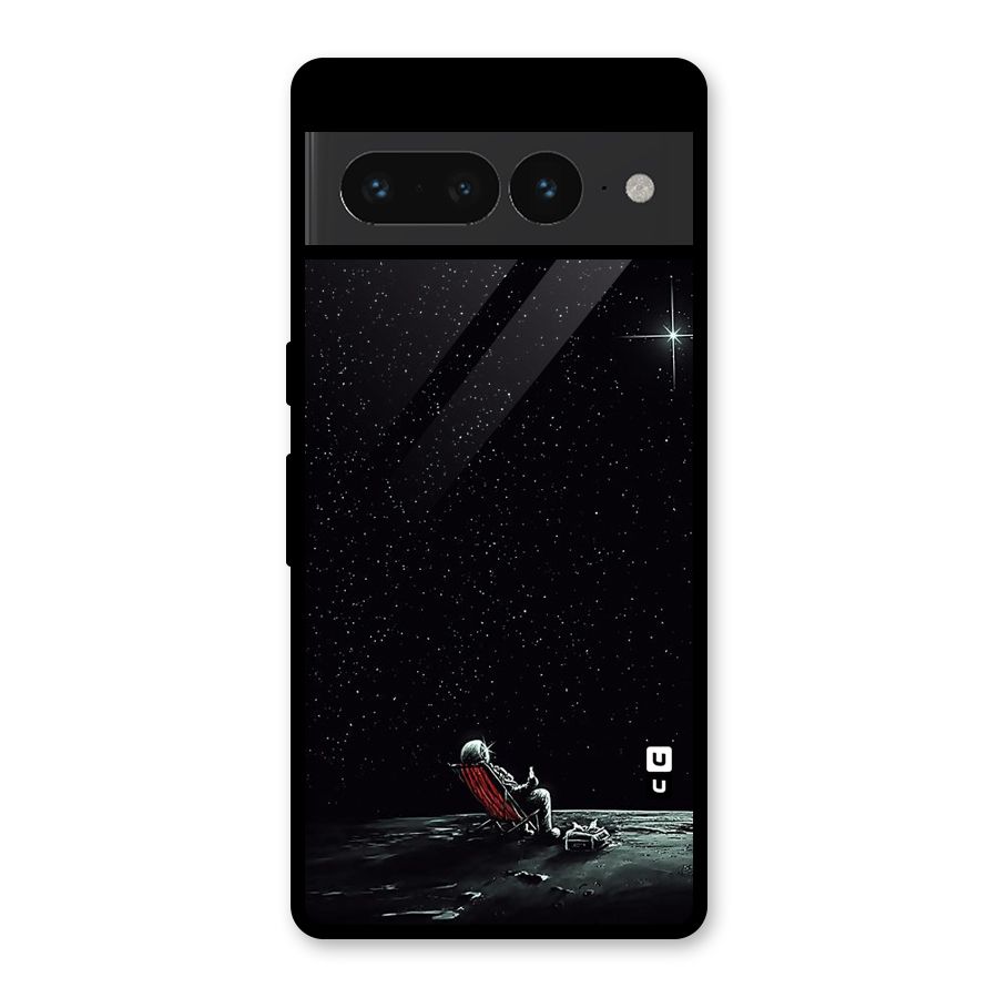 Resting Spaceman Face Glass Back Case for Google Pixel 7 Pro