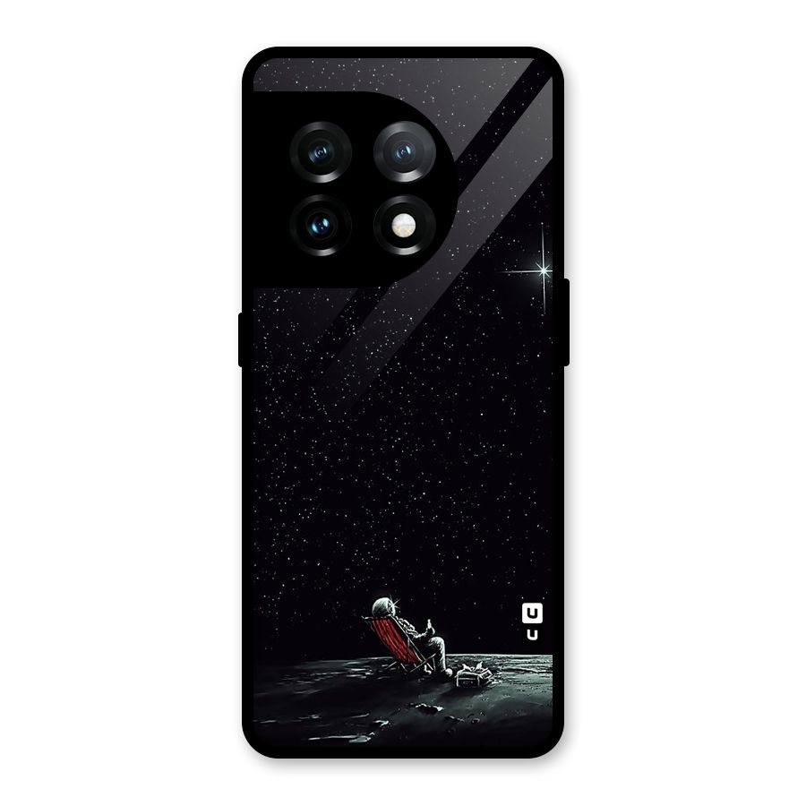 Resting Spaceman Face Glass Back Case for OnePlus 11