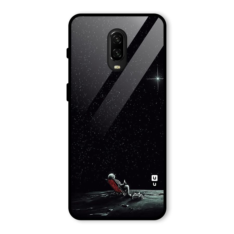 Resting Spaceman Face Glass Back Case for OnePlus 6T