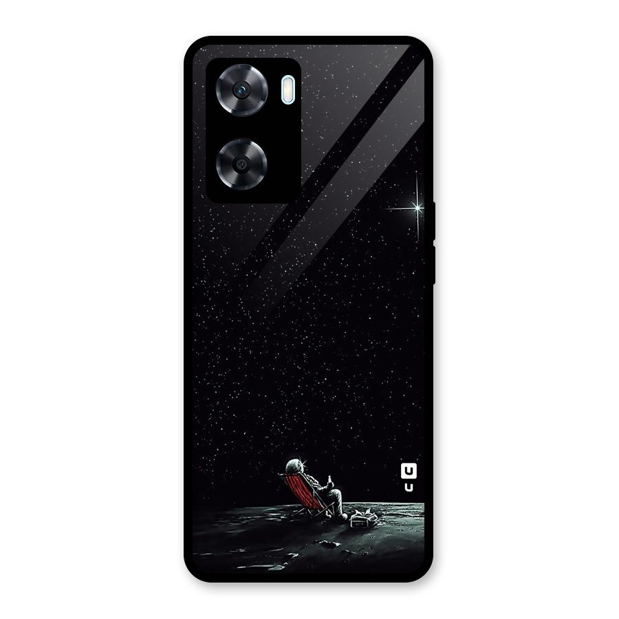 Resting Spaceman Face Glass Back Case for Oppo A77