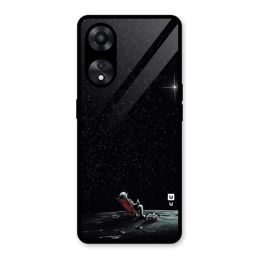 Resting Spaceman Face Glass Back Case for Oppo A78