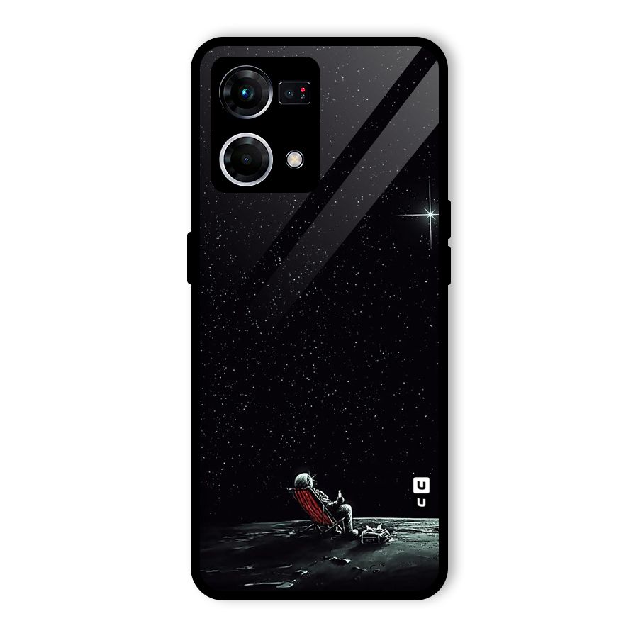 Resting Spaceman Face Glass Back Case for Oppo F21s Pro 4G
