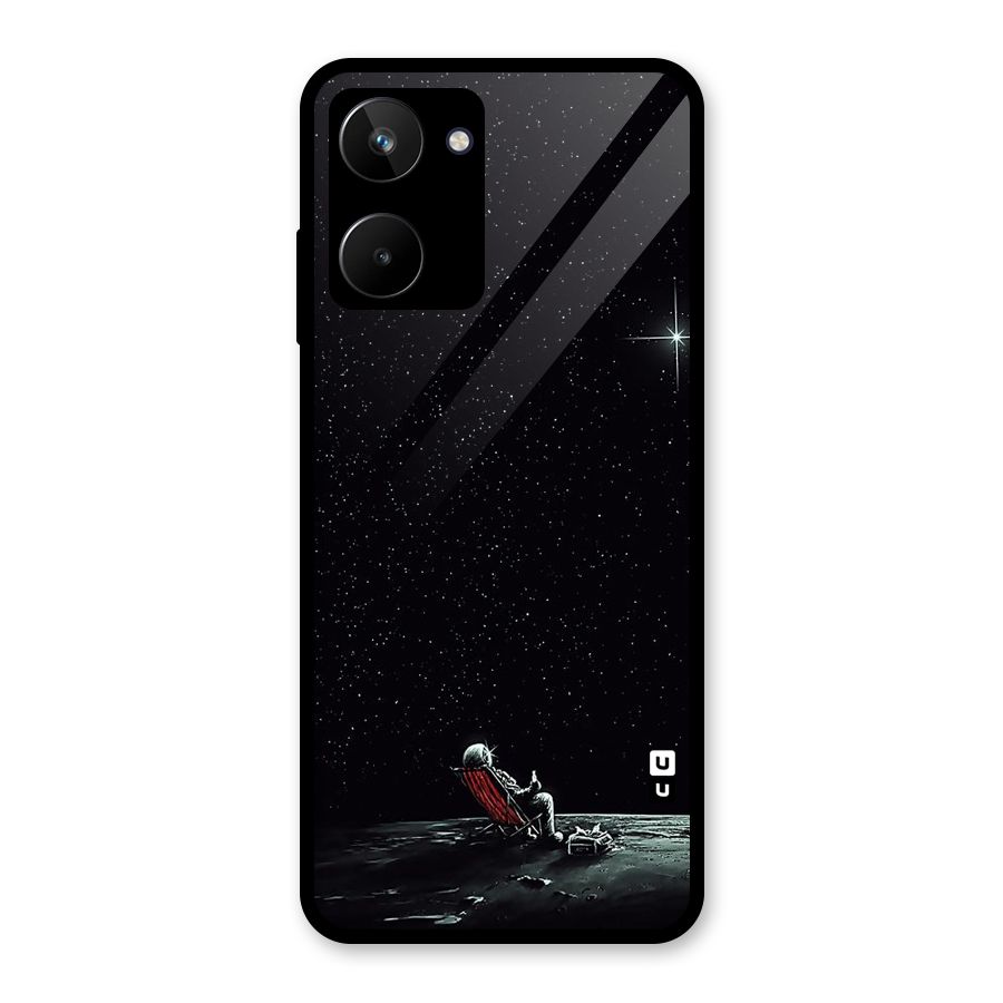 Resting Spaceman Face Glass Back Case for Realme 10
