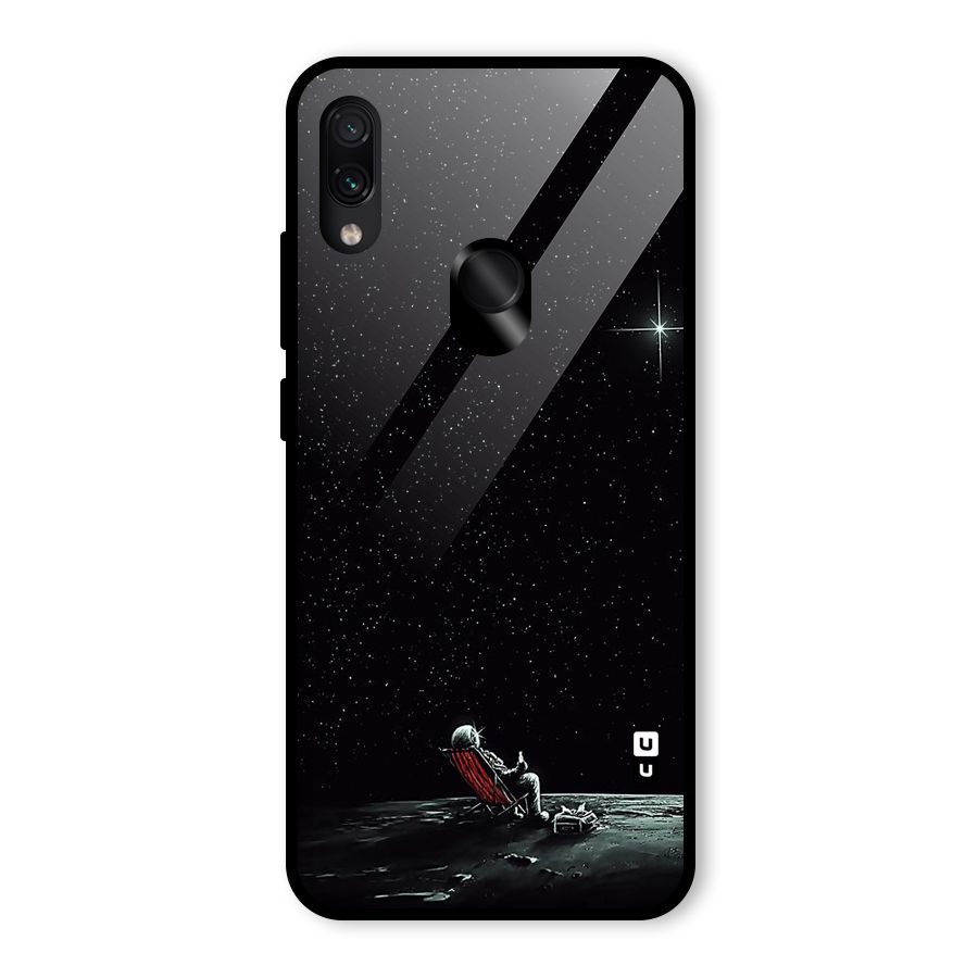 Resting Spaceman Face Glass Back Case for Redmi Note 7 Pro