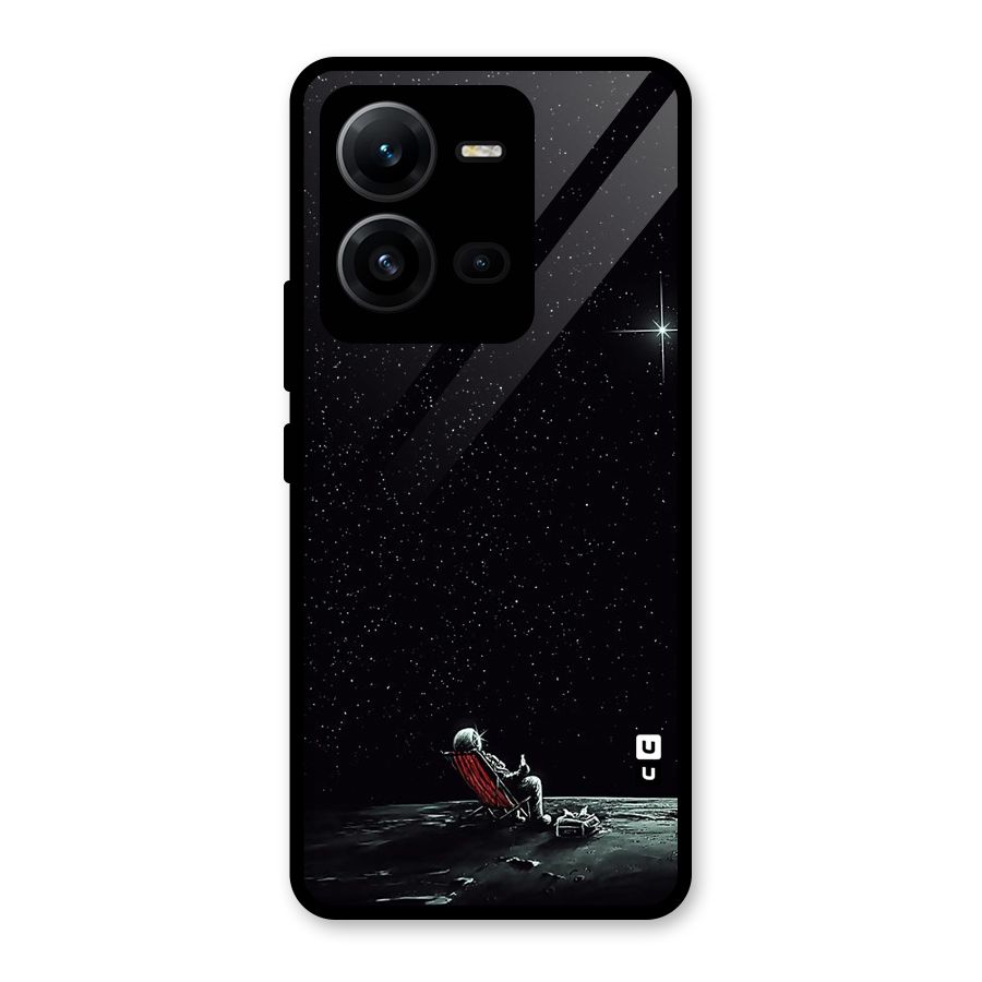 Resting Spaceman Face Glass Back Case for Vivo V25