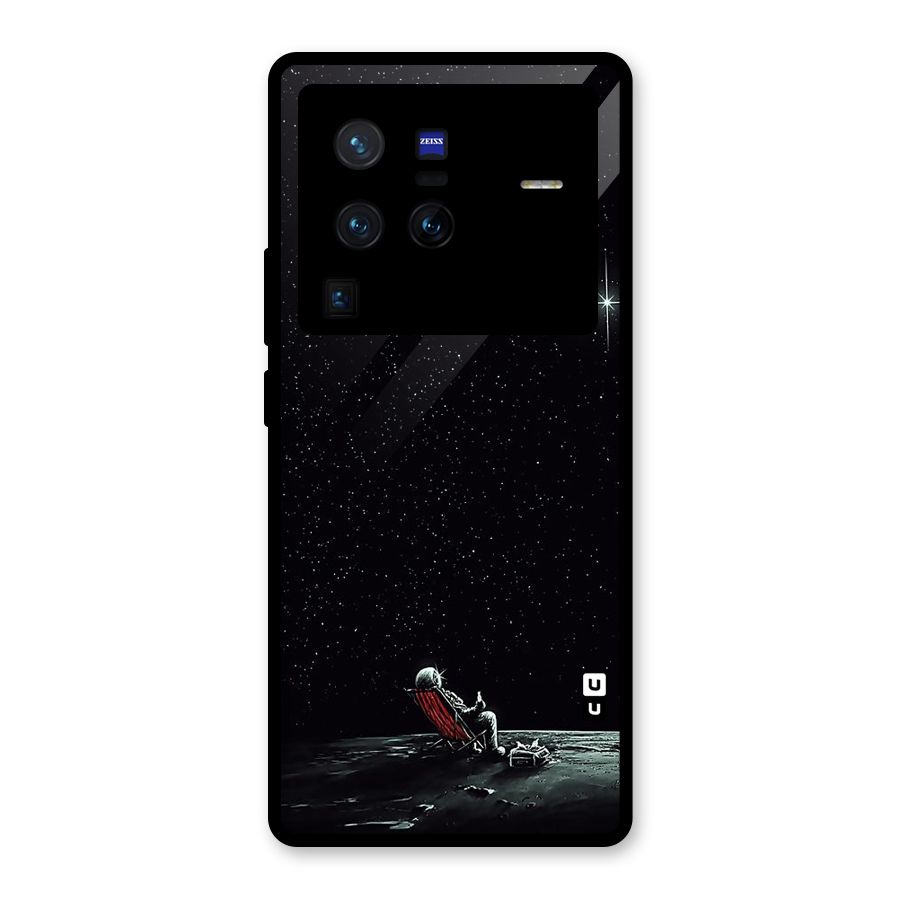 Resting Spaceman Face Glass Back Case for Vivo X80 Pro