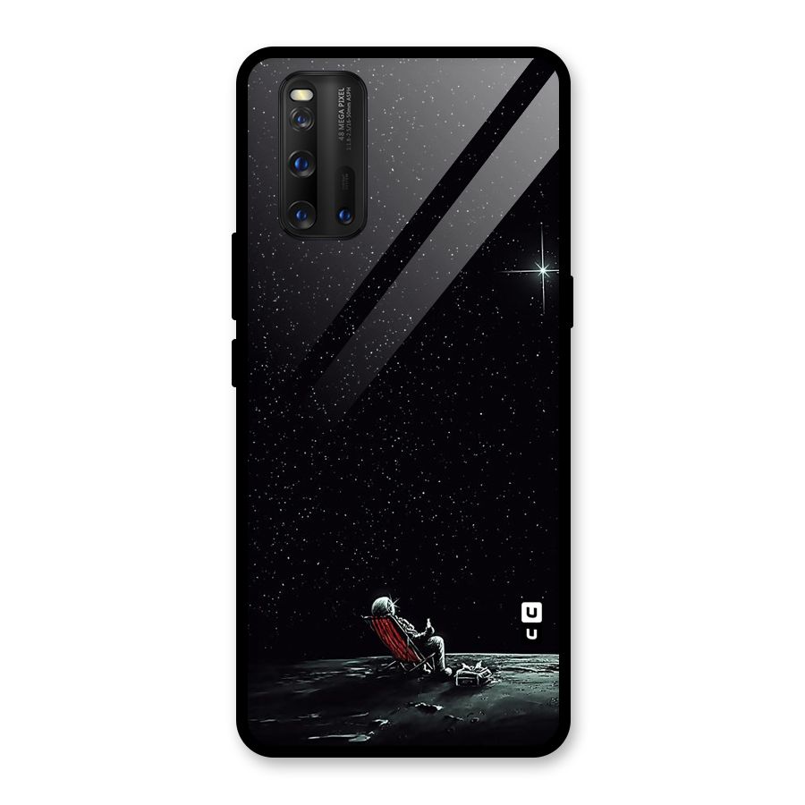 Resting Spaceman Face Glass Back Case for Vivo iQOO 3
