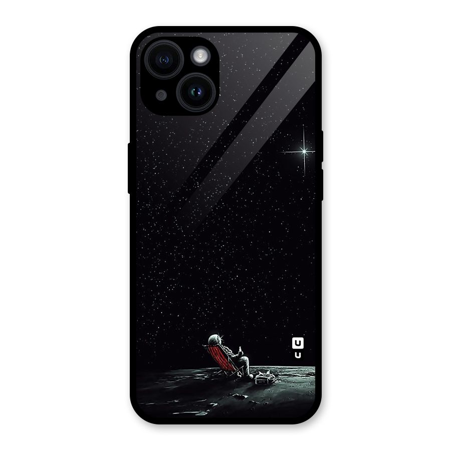 Resting Spaceman Face Glass Back Case for iPhone 14