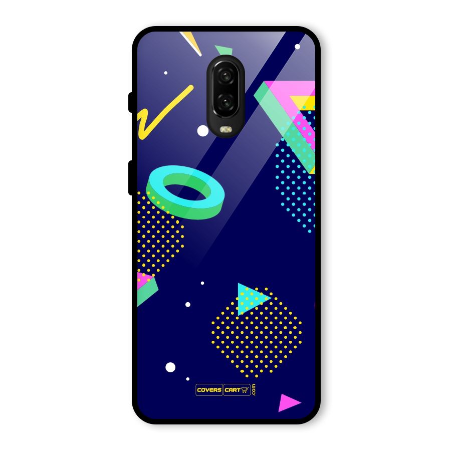 Retro Abstract Glass Back Case for OnePlus 6T