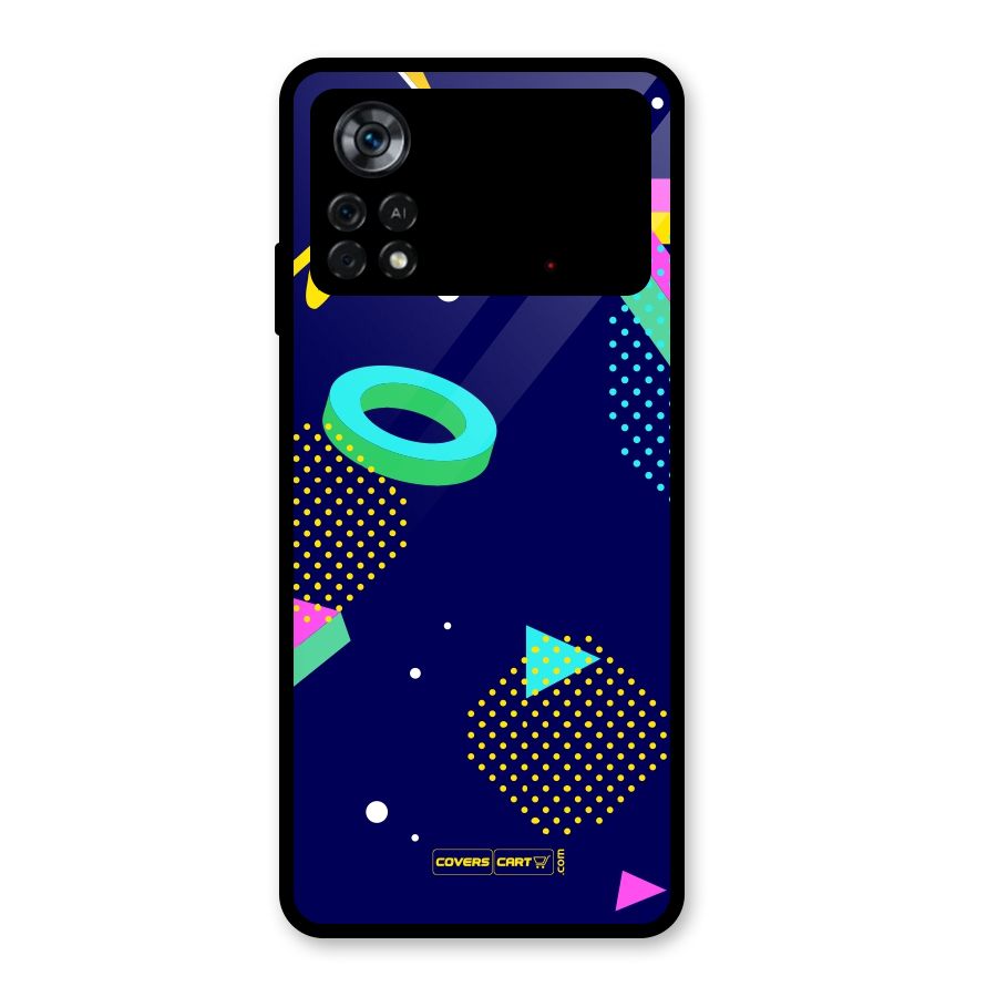 Retro Abstract Glass Back Case for Poco X4 Pro 5G