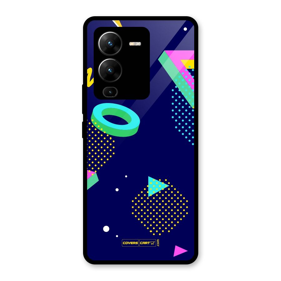 Retro Abstract Glass Back Case for Vivo V25 Pro