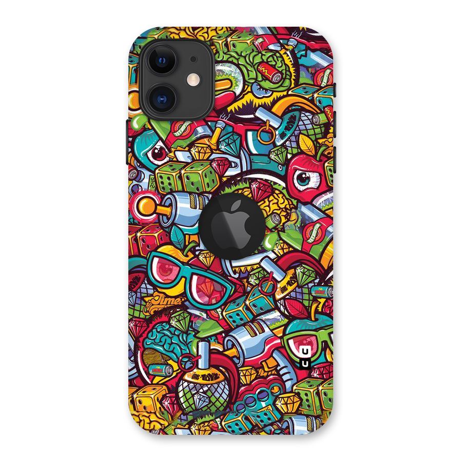 Retro Diamond Design Back Case for iPhone 11 Logo Cut