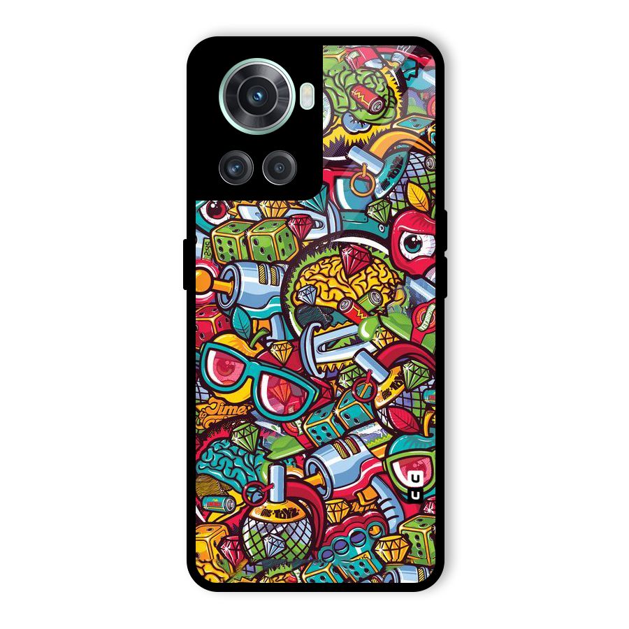 Retro Diamond Design Glass Back Case for OnePlus 10R