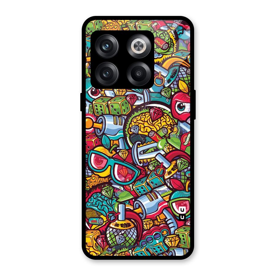 Retro Diamond Design Glass Back Case for OnePlus 10T