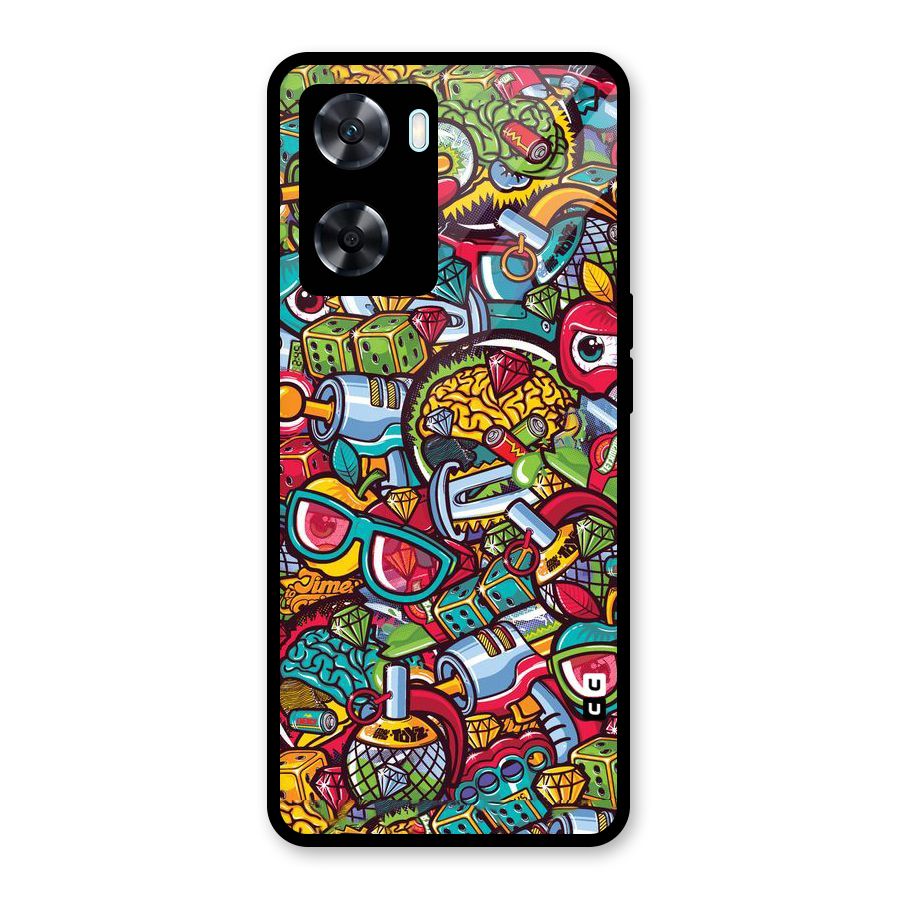 Retro Diamond Design Glass Back Case for Oppo A77