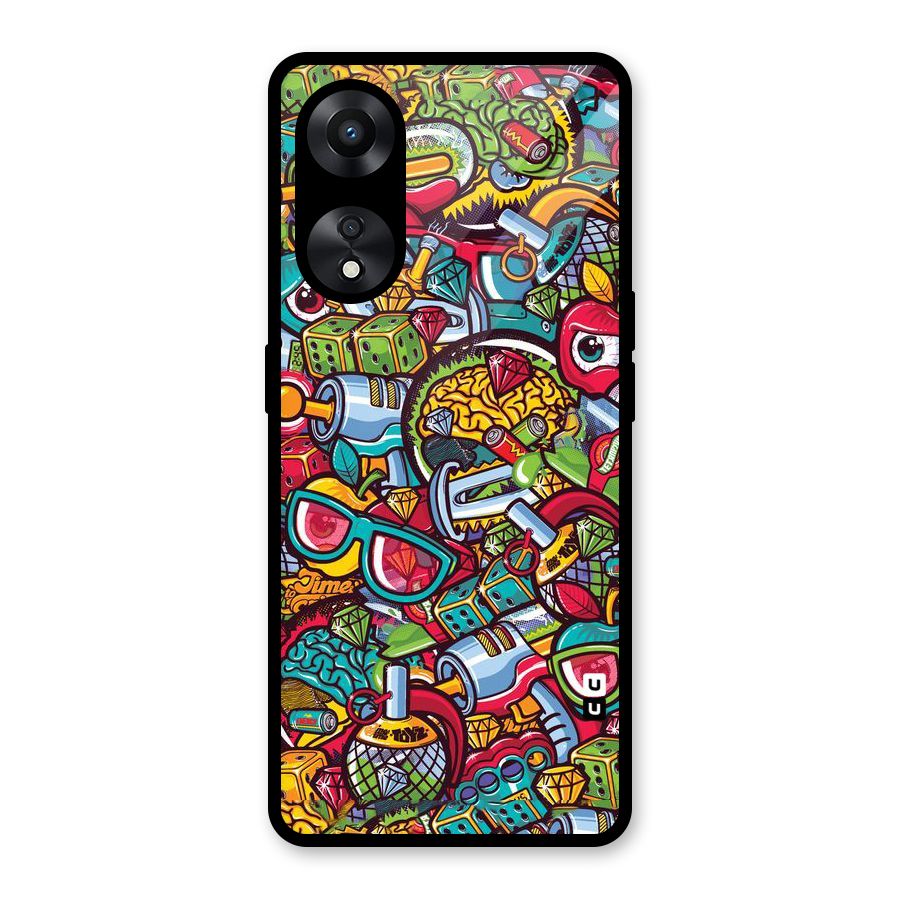 Retro Diamond Design Glass Back Case for Oppo A78