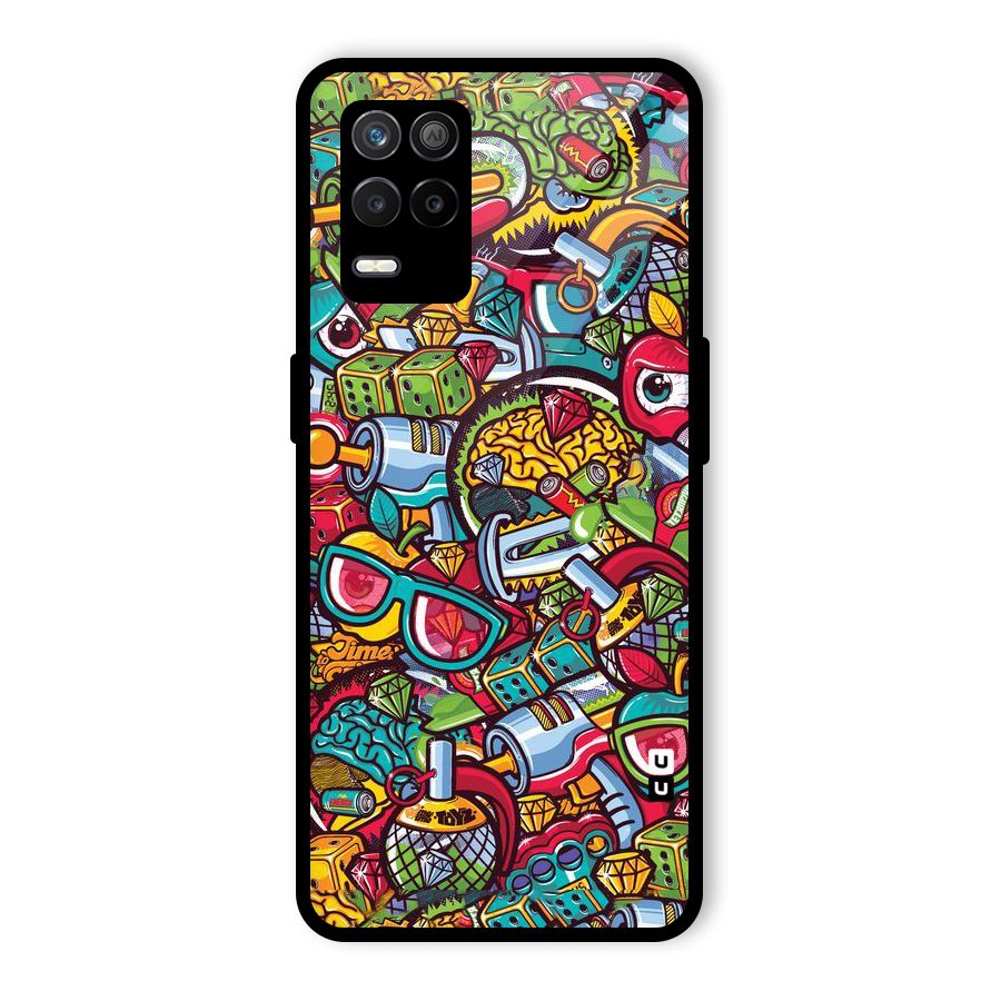 Retro Diamond Design Glass Back Case for Realme 8 5G
