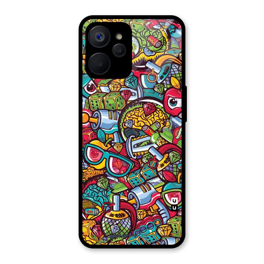 Retro Diamond Design Glass Back Case for Realme 9i 5G