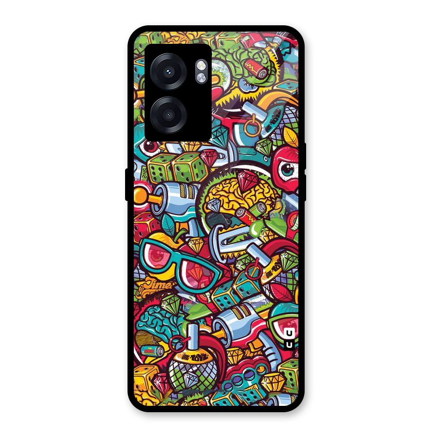 Retro Diamond Design Glass Back Case for Realme Narzo 50 5G