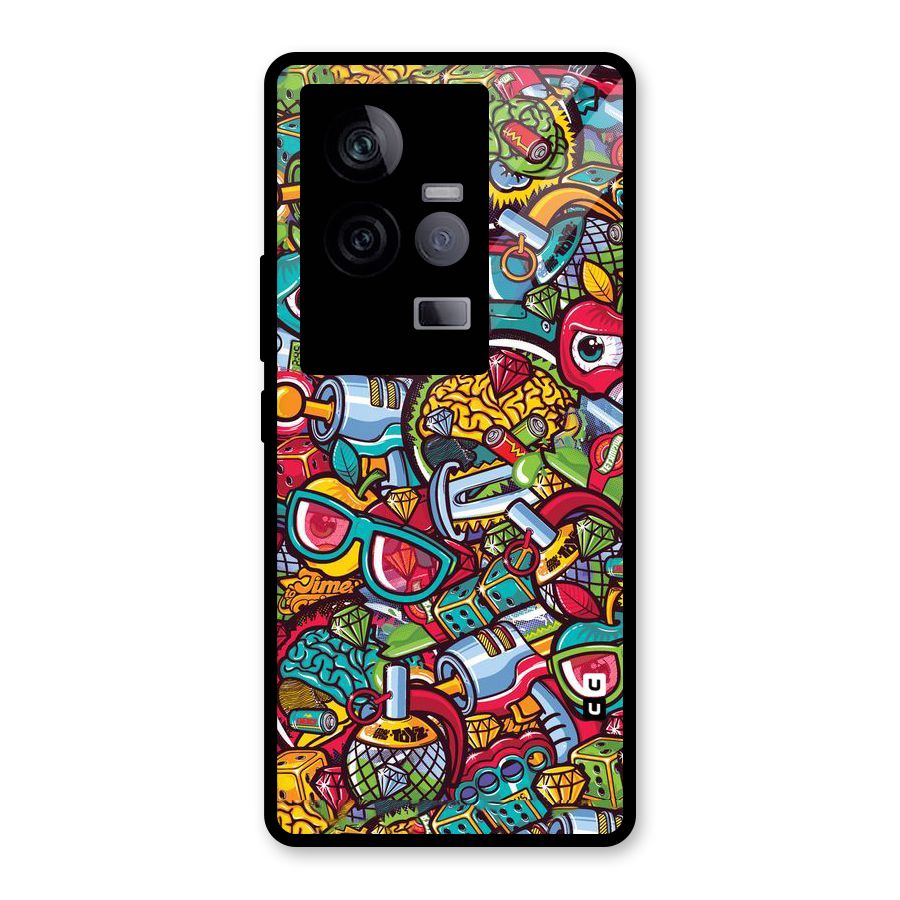 Retro Diamond Design Glass Back Case for Vivo iQOO 11 5G